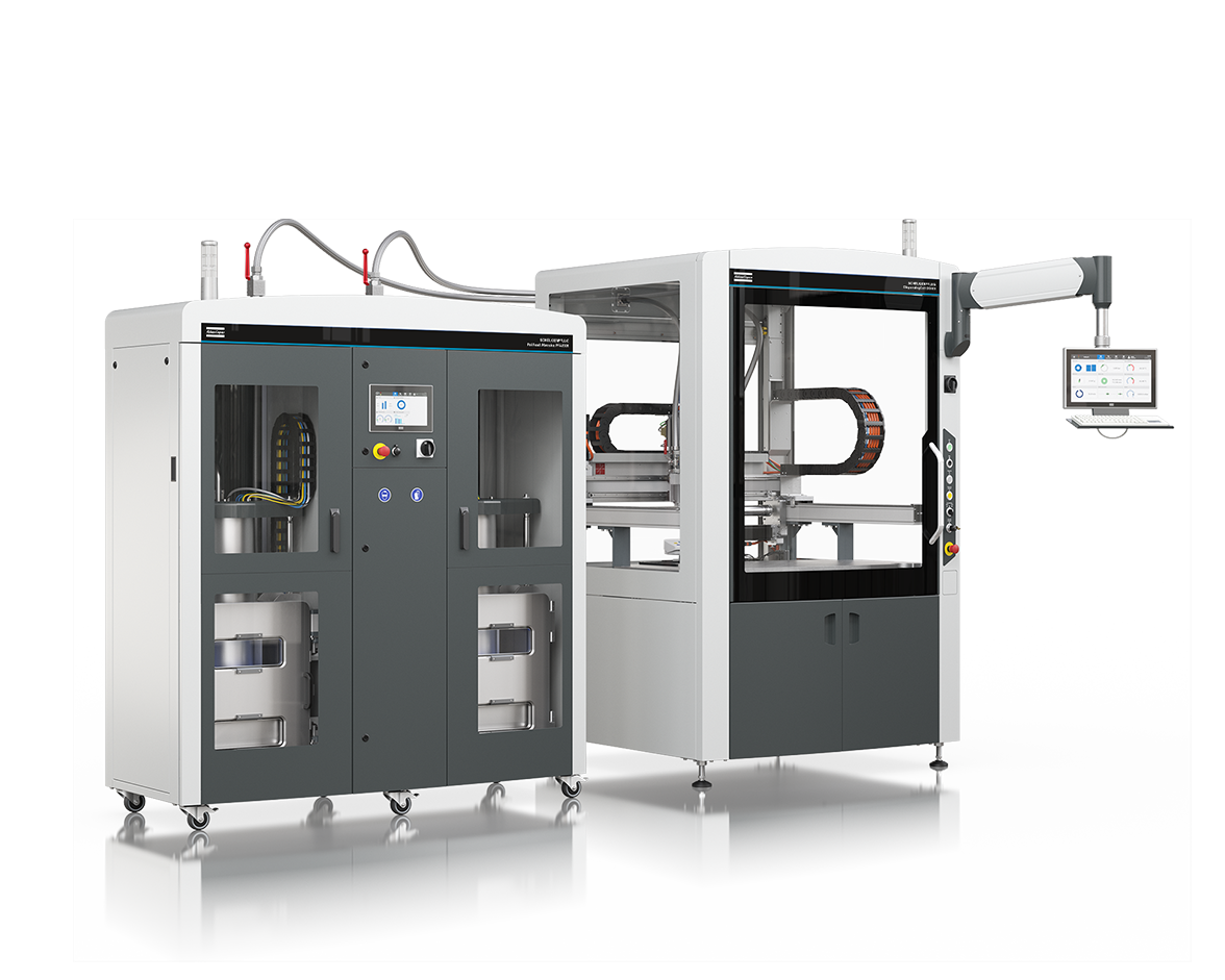 Systemlösung PailFeed mit Dosierer DosP DP2001 und DispensingCell DC803 – seitliche Ansicht
