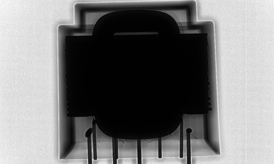 X-ray of an electric coil potted under vacuum