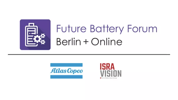 Logo Future Battery Forum 2025 | with Atlas Copco & ISRA Vision